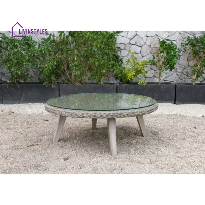 Belinda Outdoor Garden Balcony Sofa Set 3 Seater 2 Single Seater and 1 Center Table Set (Grey) - Sofa Sets
