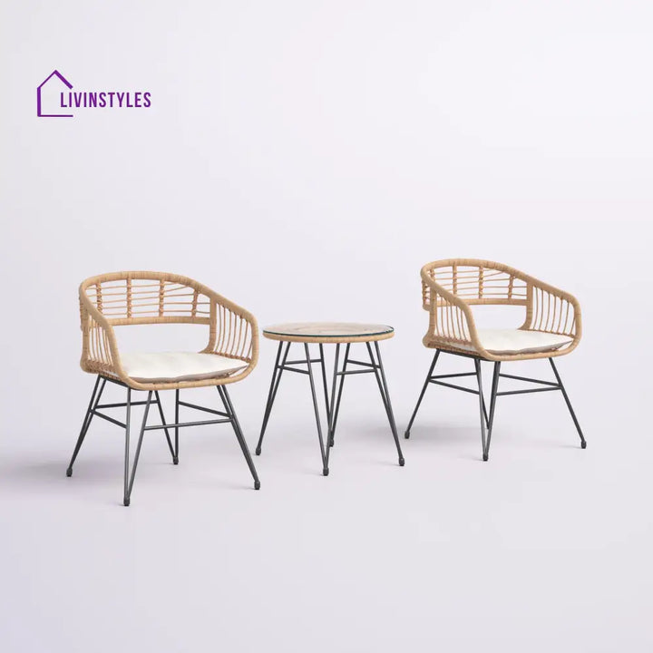 Bella Outdoor Patio Seating Set 2 Chairs and 1 Table Set (Honey) - Coffee Table Sets