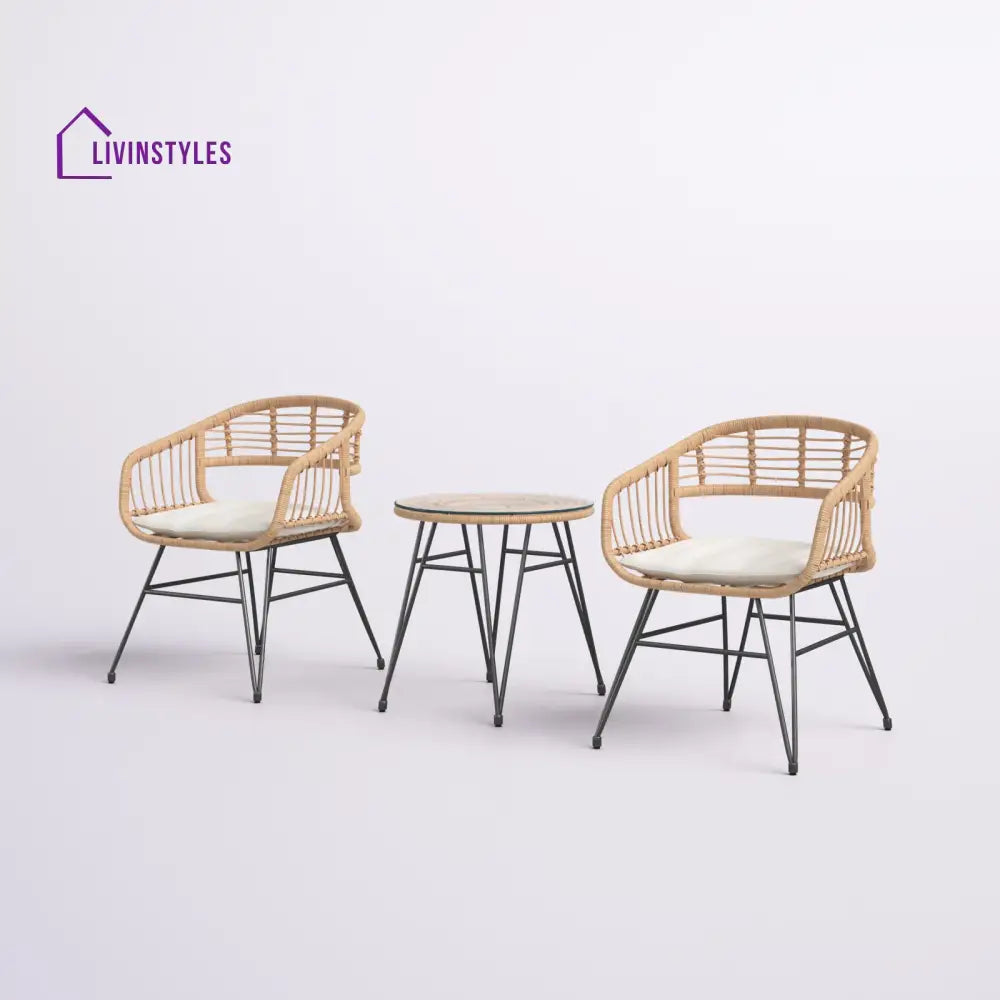 Bella Outdoor Patio Seating Set 2 Chairs and 1 Table Set (Honey) - Coffee Table Sets