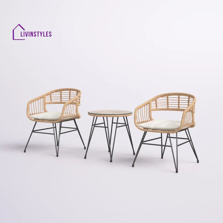 Bella Outdoor Patio Seating Set 2 Chairs and 1 Table Set (Honey) - Coffee Table Sets