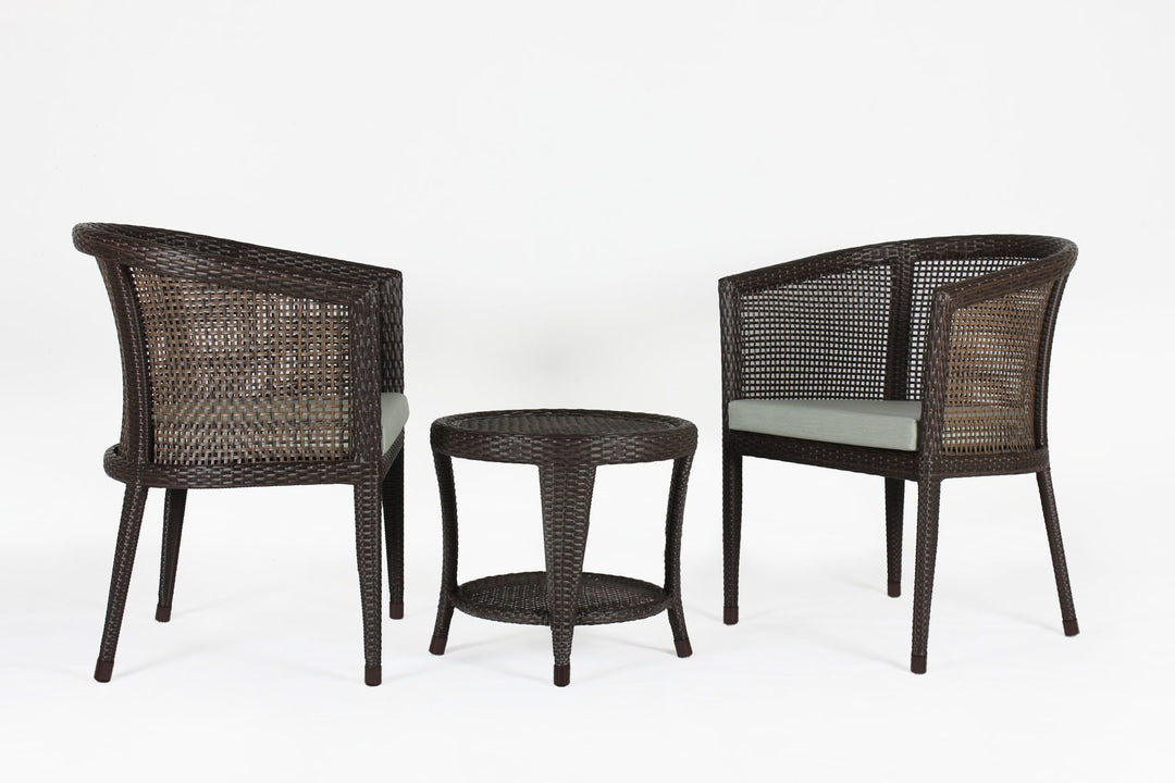 Alhad Outdoor Patio Seating Set 2 Chairs and 1 Table Set (Brown)