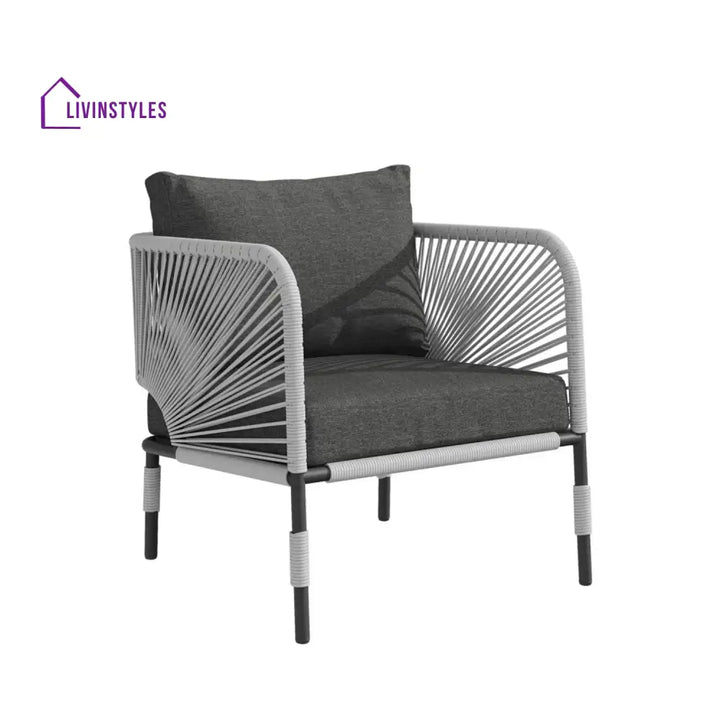 Bellamy Outdoor Rope 5-Seater Sofa Set With Glass Top Table - Sofa Set
