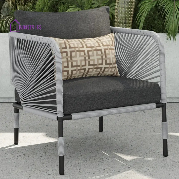 Bellamy Outdoor Rope 5-Seater Sofa Set With Glass Top Table - Sofa Set