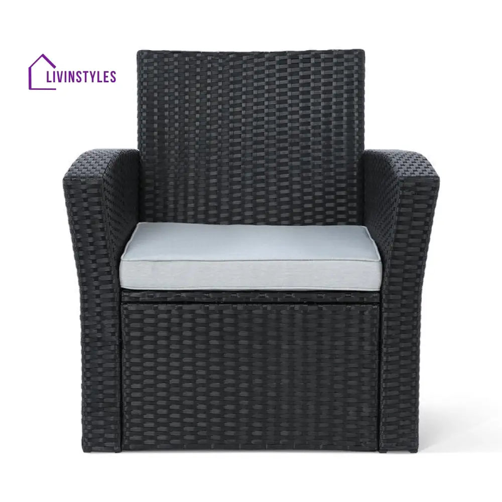Bellucci Outdoor Sofa Set 2 Seater 2 Single seater and 1 Center Table (Black) - Sofa Sets