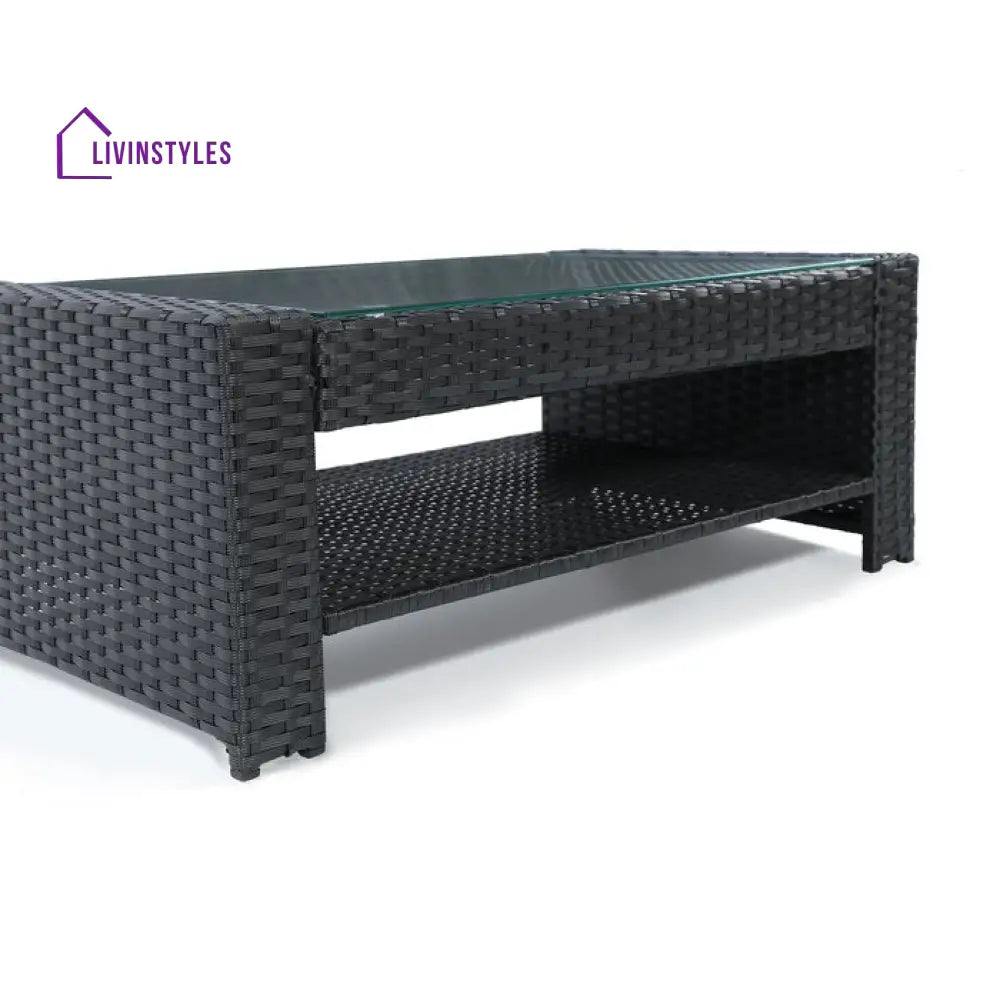 Bellucci Outdoor Sofa Set 2 Seater 2 Single seater and 1 Center Table (Black) - Sofa Sets