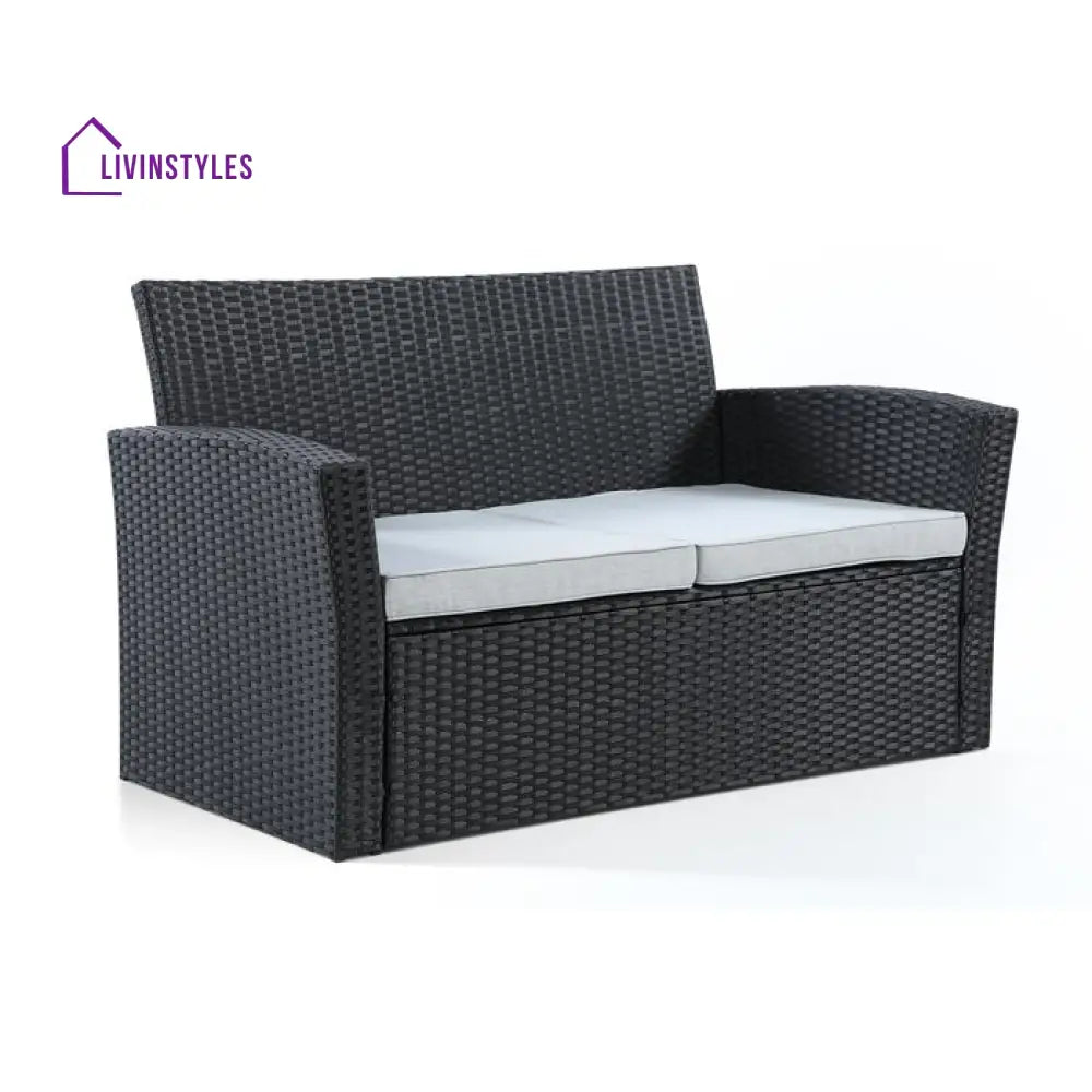 Bellucci Outdoor Sofa Set 2 Seater 2 Single seater and 1 Center Table (Black) - Sofa Sets