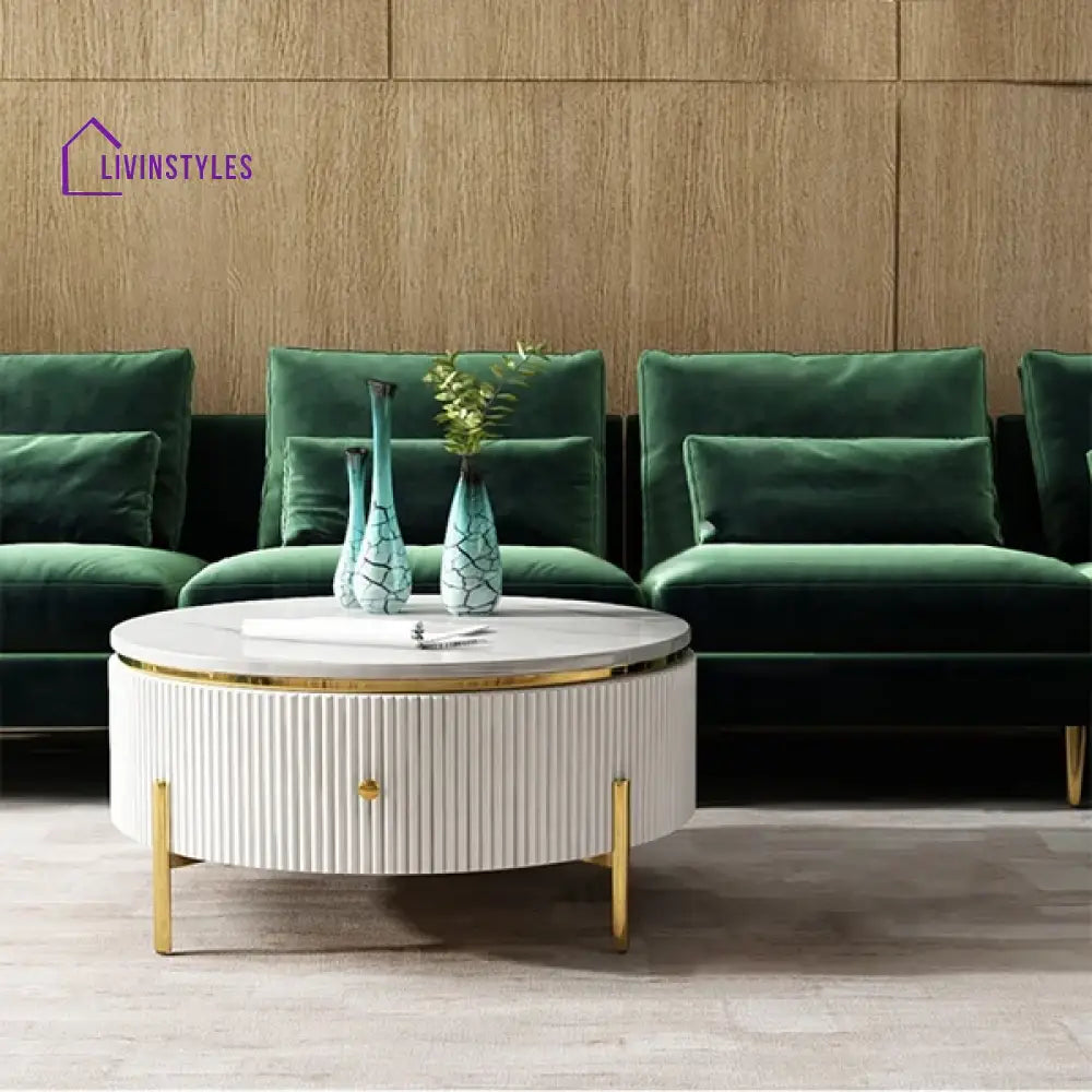 Belly Modern Round Coffee Table With Storage Tables