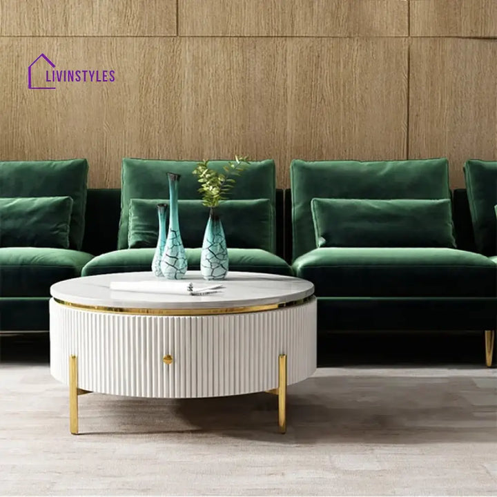 Belly Modern Round Coffee Table With Storage Tables