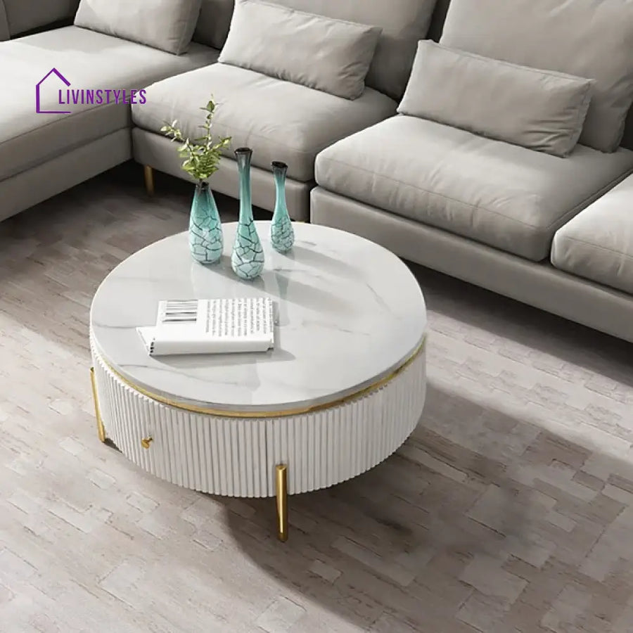 Belly Modern Round Coffee Table With Storage Tables