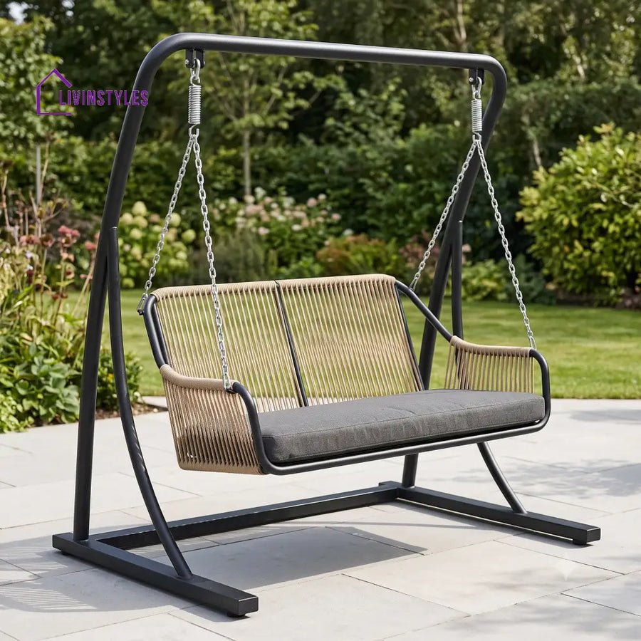 Benedicte Outdoor 2 Seater Swing Chair with Stand | Premium Finish Product Online
