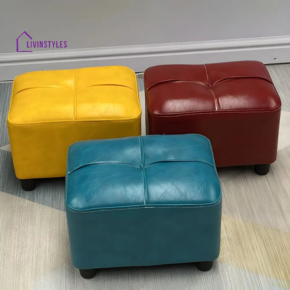 Benisha Living Room Ottoman | Faux Leather Fabric