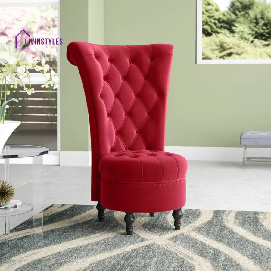 Benisha Solid Wood and Fabric Arm Chair | Living Room Chair | Lounge Chair
