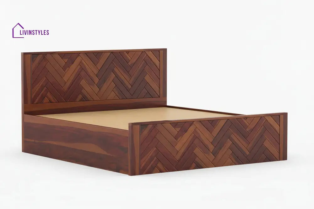 Benny Sheesham Wood Bed Hydraulic Storage - King Size