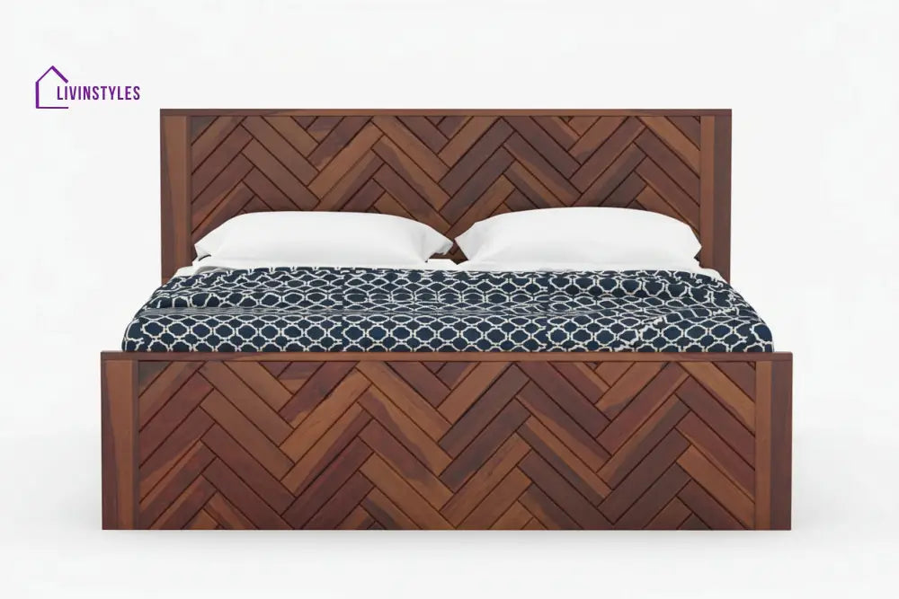 Benny Sheesham Wood Bed Hydraulic Storage - King Size