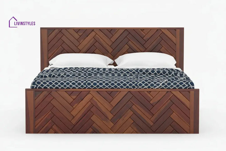 Benny Sheesham Wood Bed Hydraulic Storage - King Size