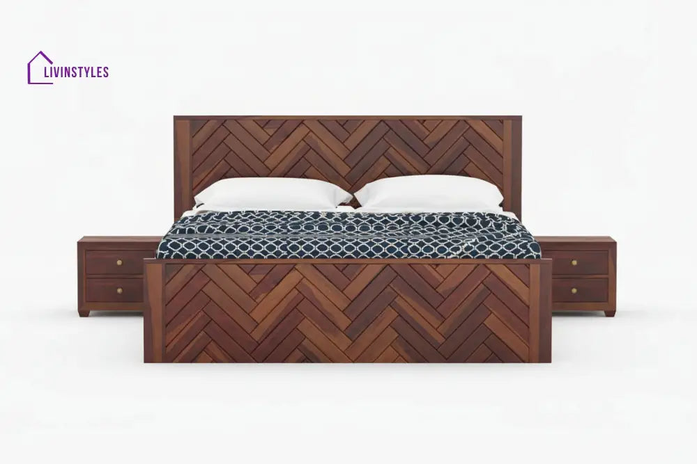 Benny Sheesham Wood Bed Hydraulic Storage - King Size
