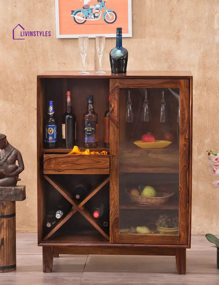 Benny Solid Wood Bar Cabinet Bar