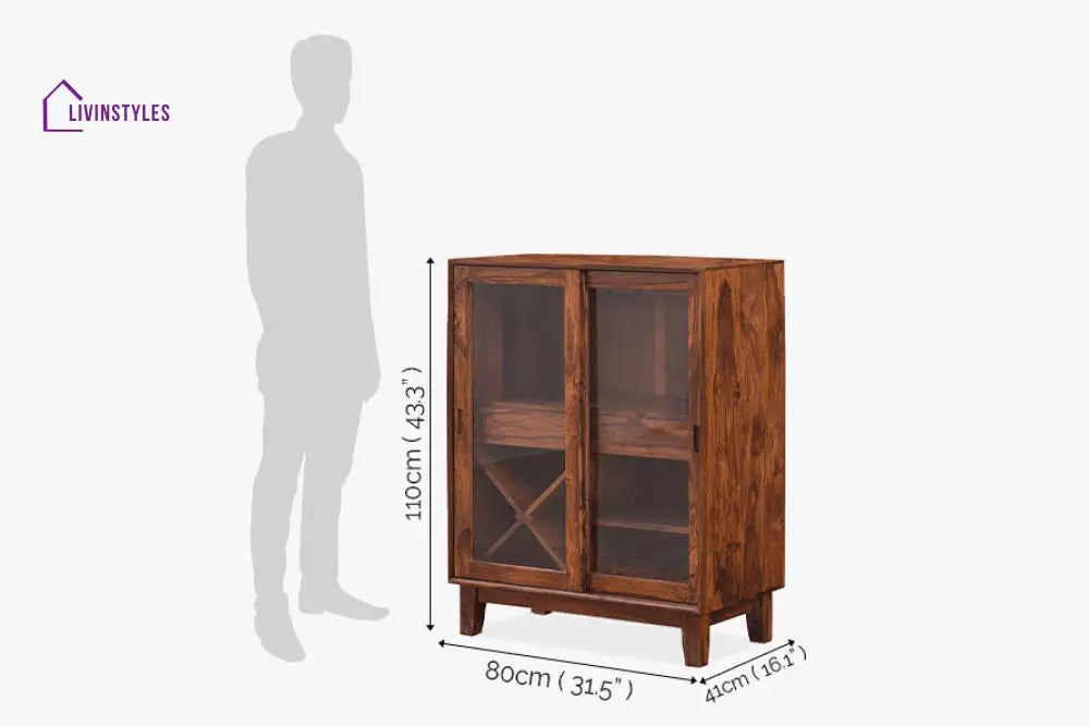 Benny Solid Wood Bar Cabinet Bar