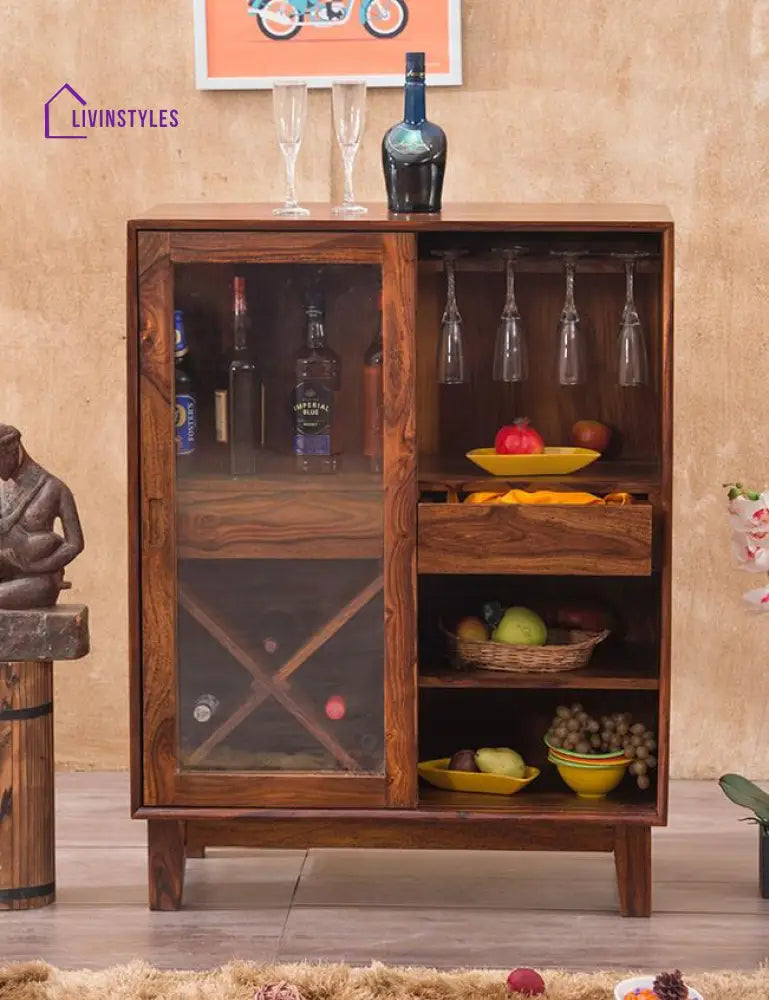 Benny Solid Wood Bar Cabinet Bar