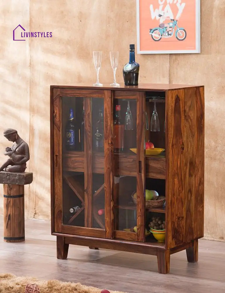 Benny Solid Wood Bar Cabinet Bar