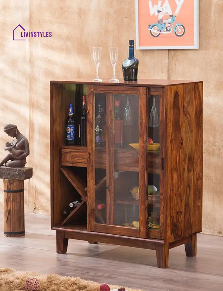 Benny Solid Wood Bar Cabinet Bar