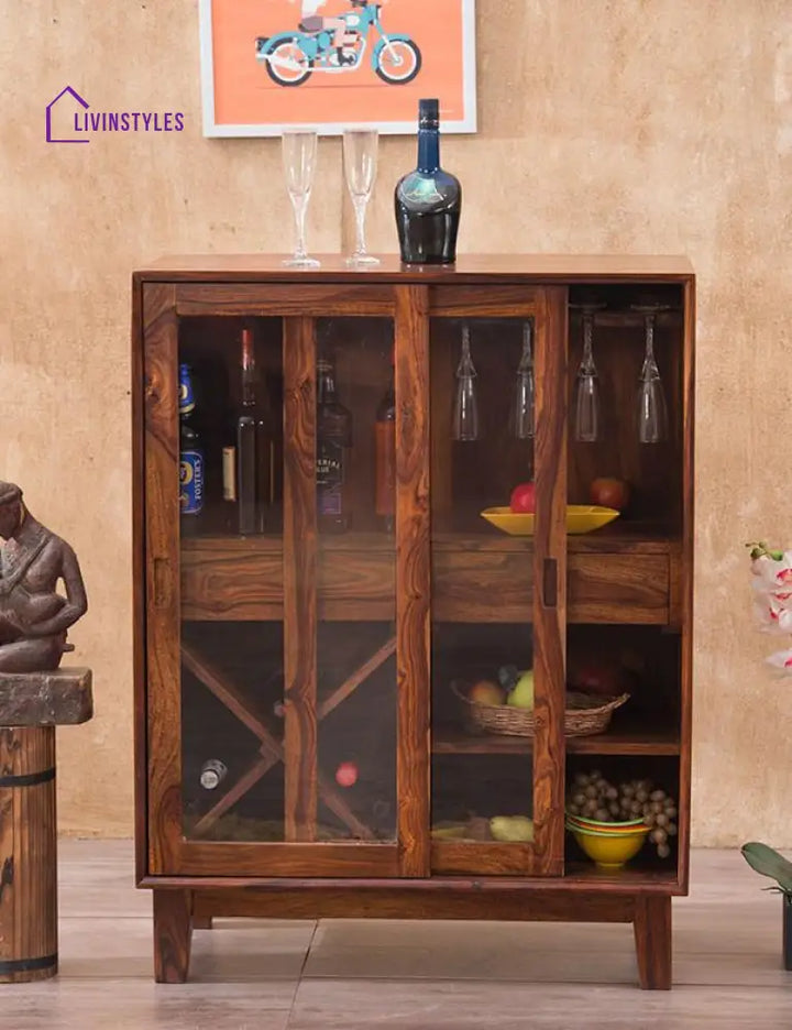 Benny Solid Wood Bar Cabinet Bar