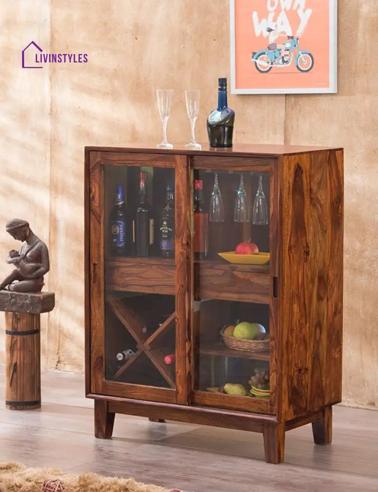Benny Solid Wood Bar Cabinet Bar