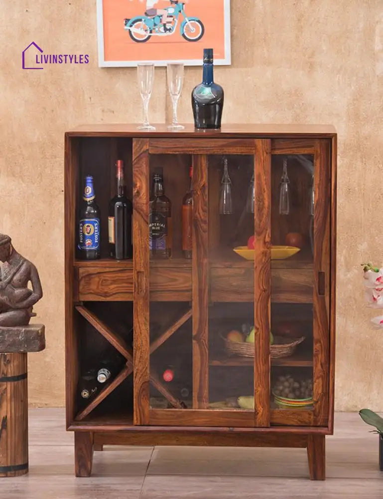 Benny Solid Wood Bar Cabinet Bar