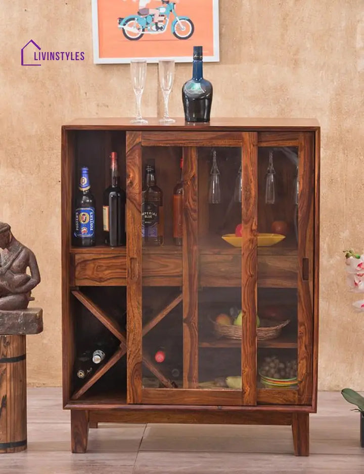 Benny Solid Wood Bar Cabinet Bar