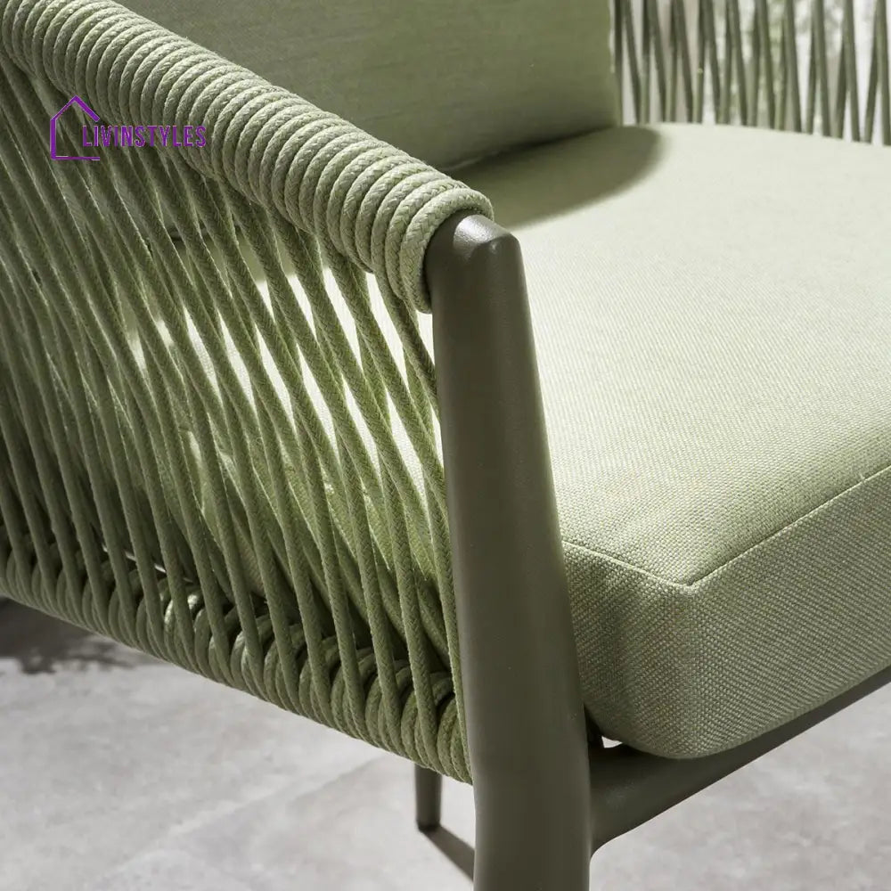 Bernardo Outdoor Patio Seating Set 2 Chairs and 1 Table Set (Beige + Green) Braided & Rope - Dining sets