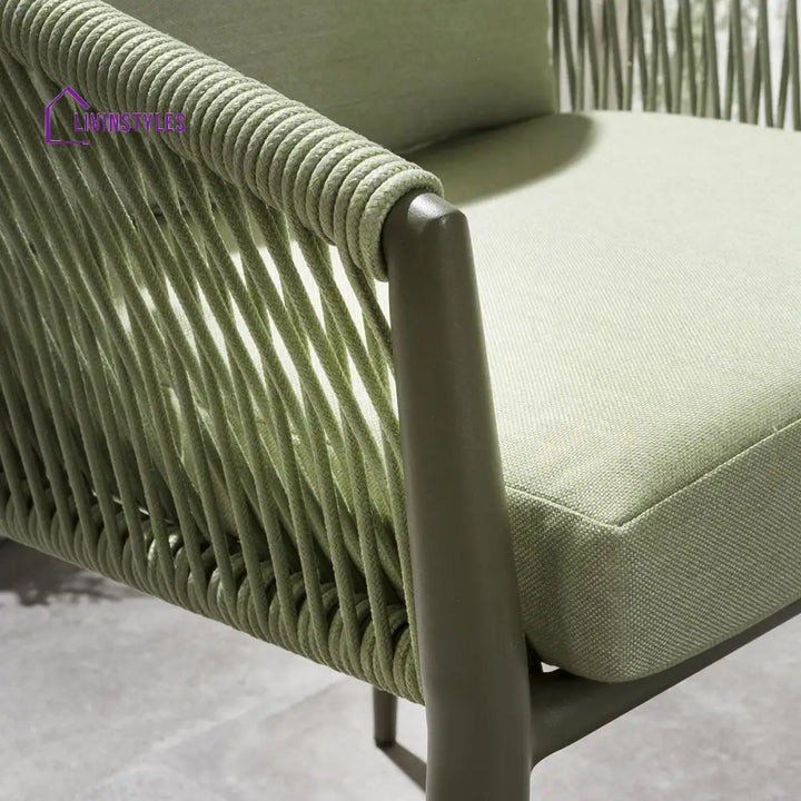 Bernardo Outdoor Patio Seating Set 2 Chairs and 1 Table Set (Beige + Green) Braided & Rope - Dining sets