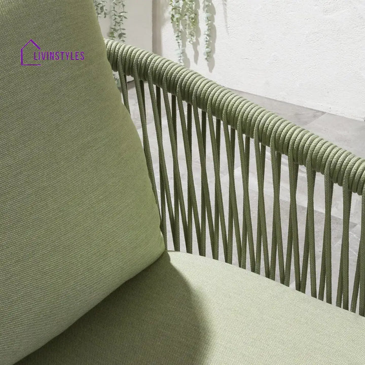 Bernardo Outdoor Patio Seating Set 2 Chairs and 1 Table Set (Beige + Green) Braided & Rope - Dining sets