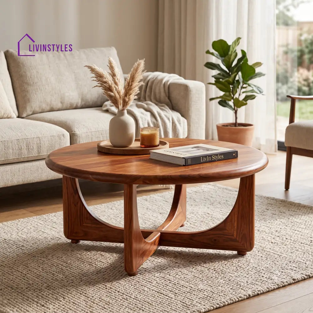 Berthe Wooden Coffee Table for Living Room | Tea Table | Teapoy | Center table