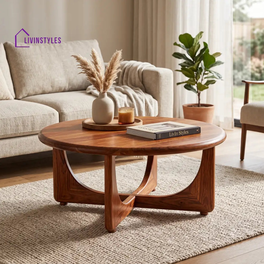 Berthe Wooden Coffee Table for Living Room | Tea Table | Teapoy | Center table