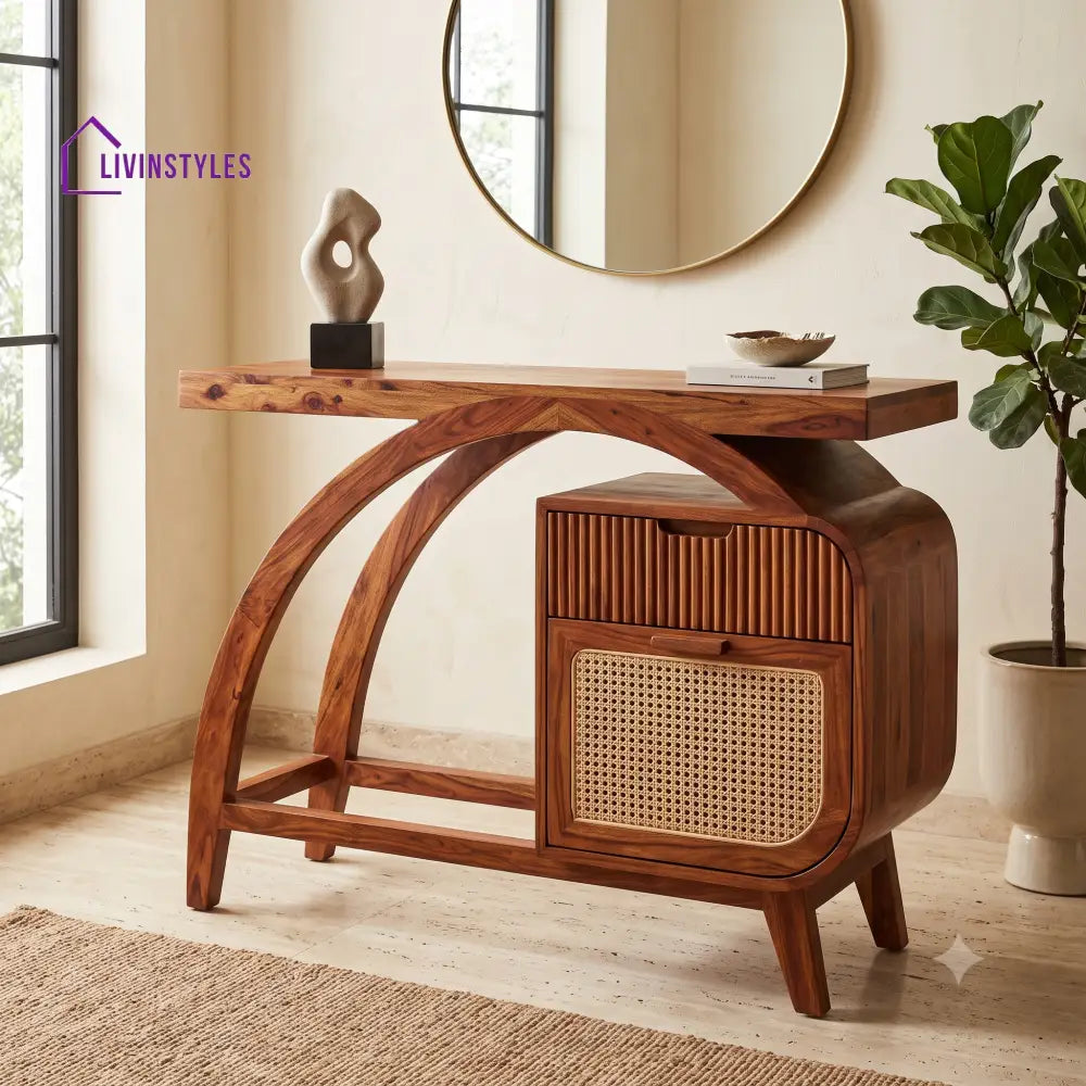 Bertille Premium Wooden Console Table for Living Room | Entryway Table