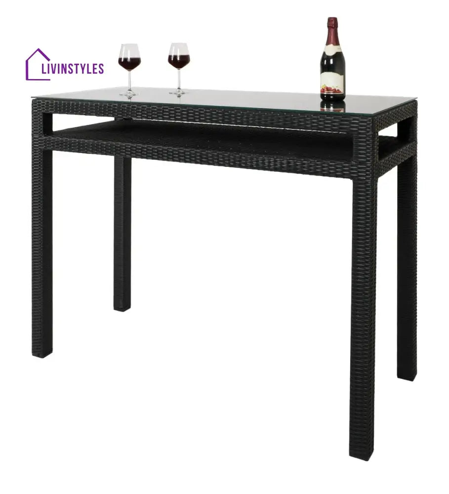 Betta Outdoor Patio Bar Sets 2 Chairs and 1 Table (Black) - Bar Sets
