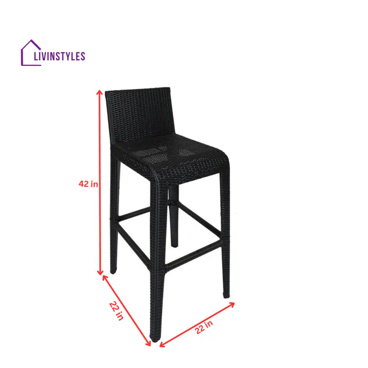 Betta Outdoor Patio Bar Sets 2 Chairs and 1 Table (Black) - Bar Sets
