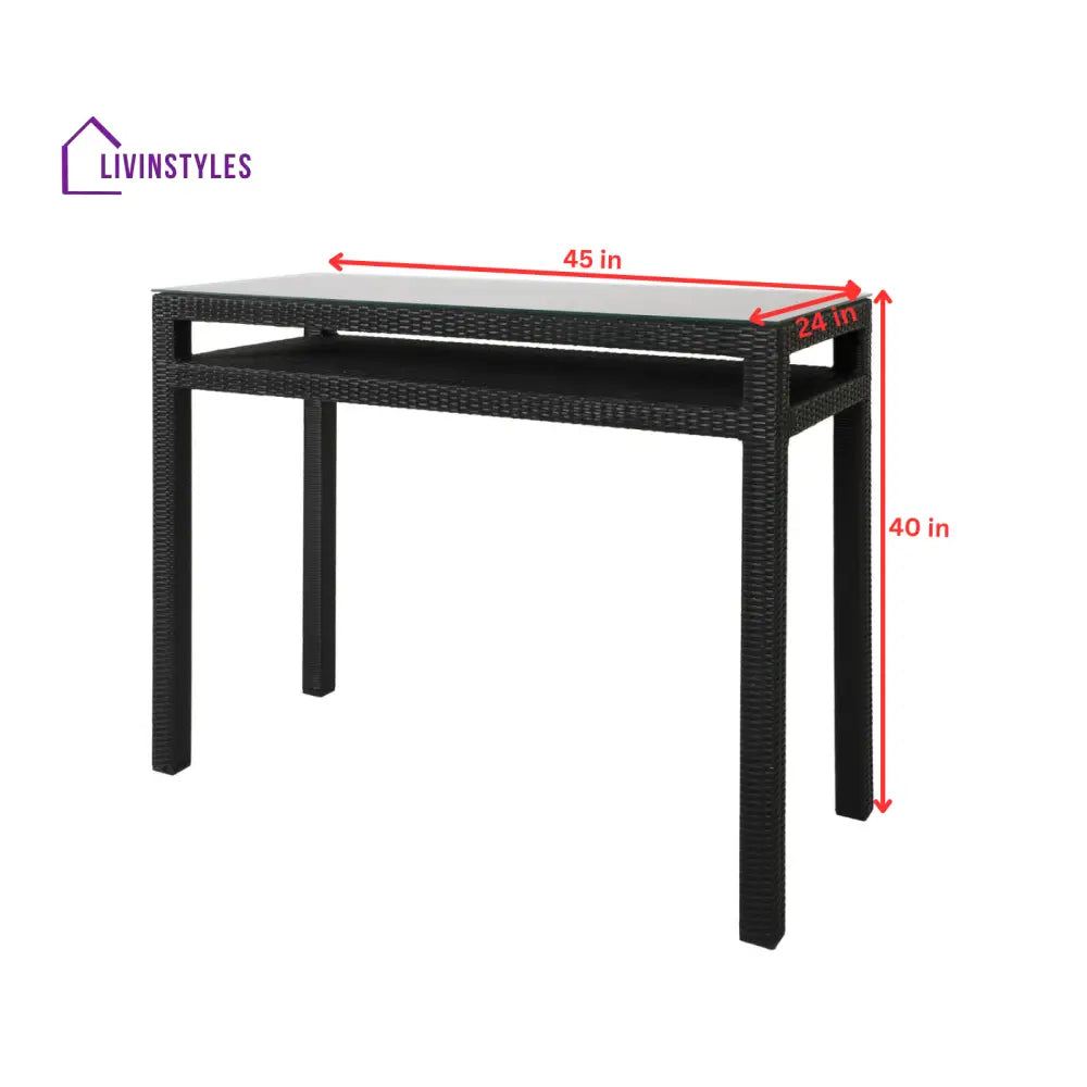 Betta Outdoor Patio Bar Sets 2 Chairs and 1 Table (Black) - Bar Sets