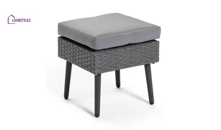Bettino Outdoor Sofa Set 4 Seater 2 Single seat and 1 Center Table (Black + Grey) - Outdoor Furniture Sets