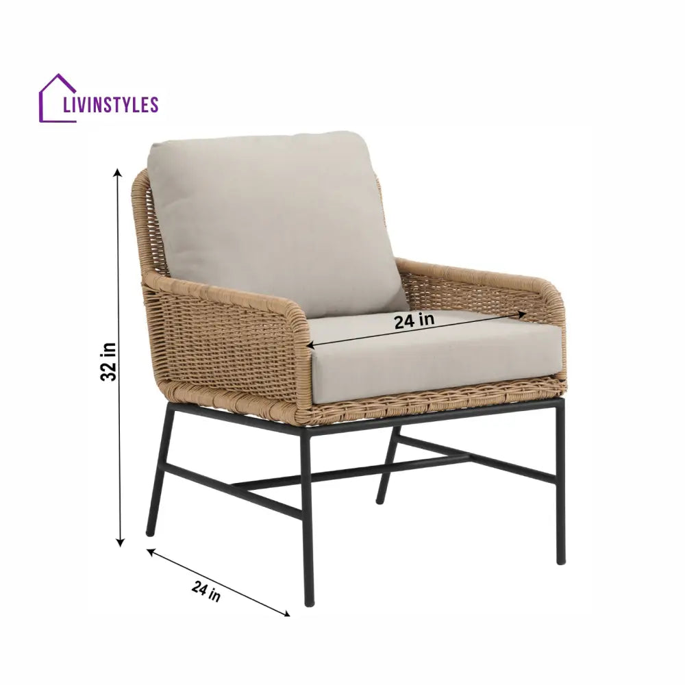 Bevy Outdoor Patio Seating Set 2 Chairs and 1 Table Set (Honey) - Coffee Table Sets