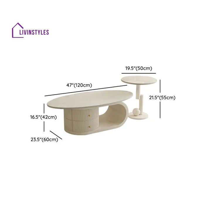 Bhakti Stainless Steel Frame Coffee Table for Living Room
