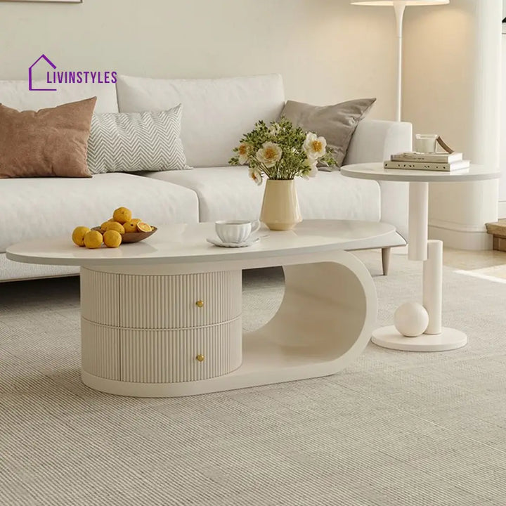 Bhakti Stainless Steel Frame Coffee Table for Living Room