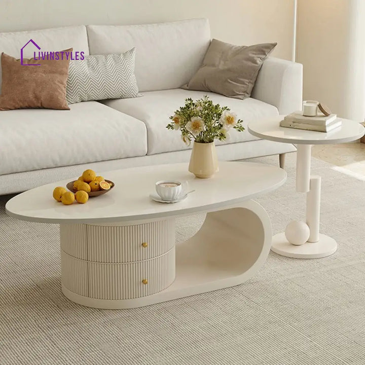 Bhakti Stainless Steel Frame Coffee Table for Living Room