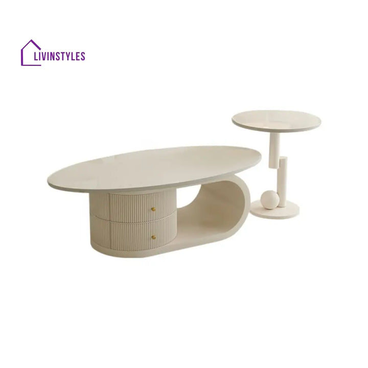 Bhakti Stainless Steel Frame Coffee Table for Living Room