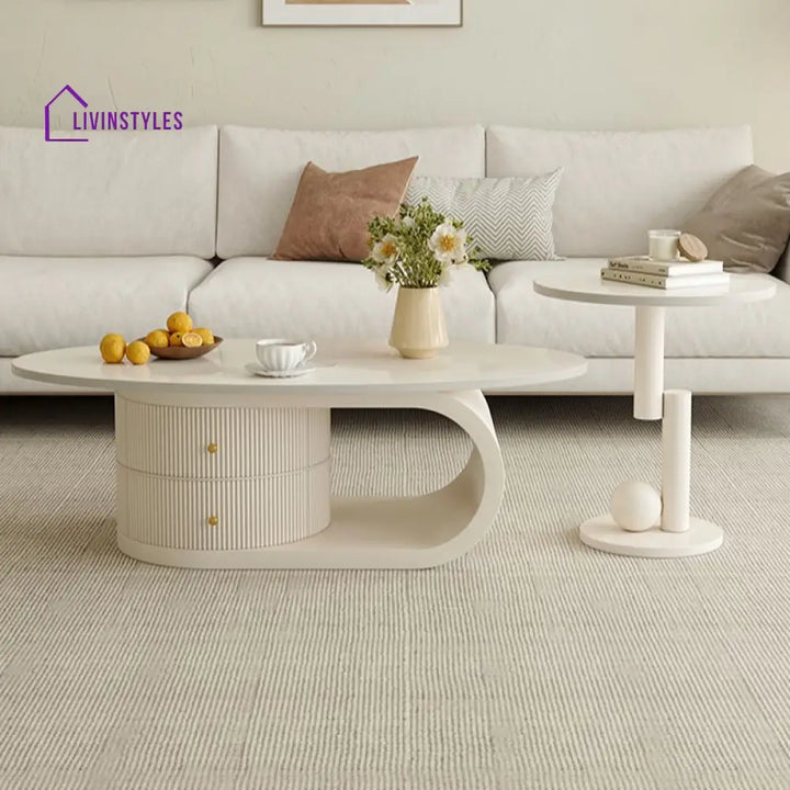 Bhakti Stainless Steel Frame Coffee Table for Living Room