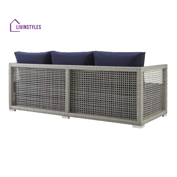 Bhanvi Outdoor Wicker Woven 6 Pieces Sectional Patio Furniture Set - Sofa Set