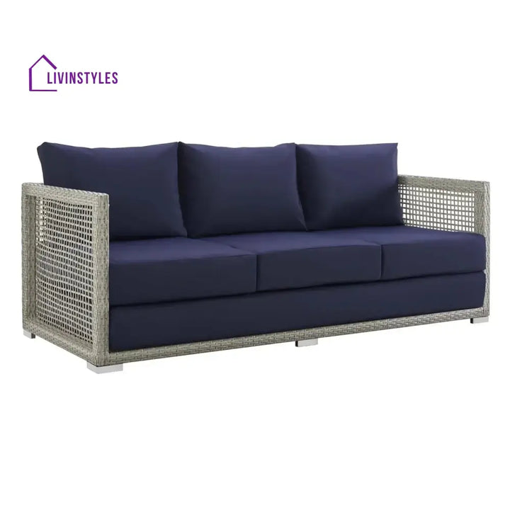 Bhanvi Outdoor Wicker Woven 6 Pieces Sectional Patio Furniture Set - Sofa Set