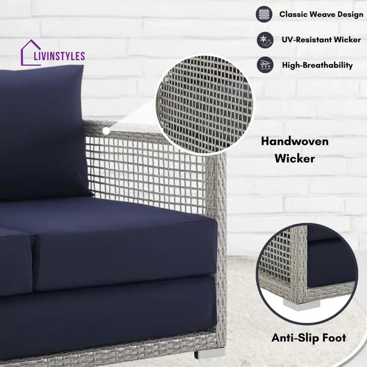Bhanvi Outdoor Wicker Woven 6 Pieces Sectional Patio Furniture Set - Sofa Set