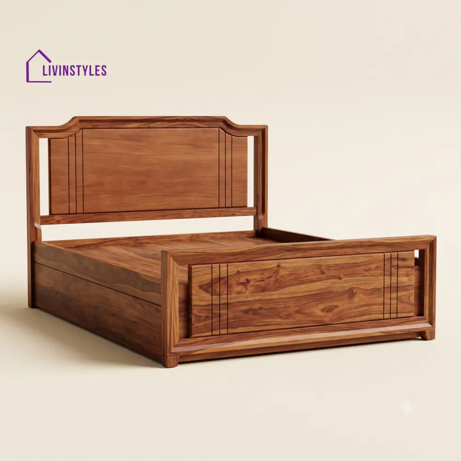 Bhargavi Sheesham Wood Bed With Box Storage | Wooden Bed