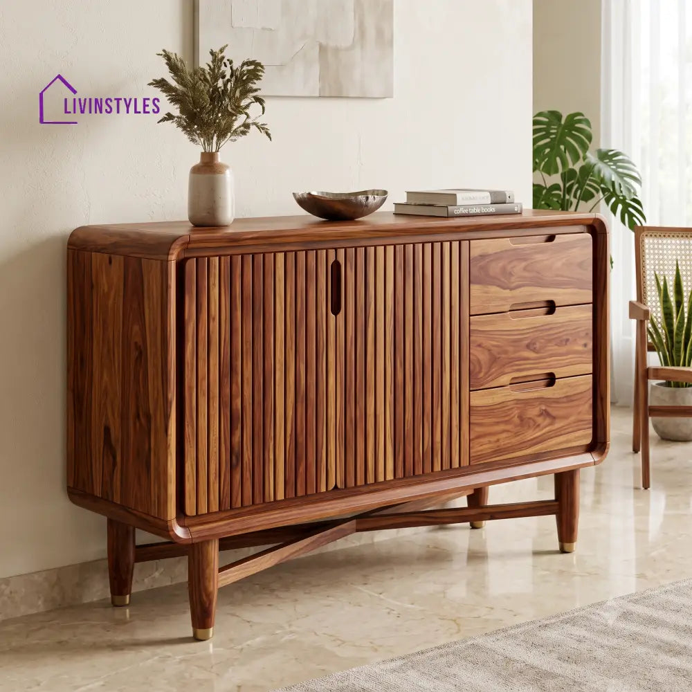 Bhavana Premium Wooden Sideboard and Cabinet for Living Room